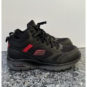 Skechers Work Arch Fit Slip Resistant Bensen Boot 200159 Black Red Men’s 8.5